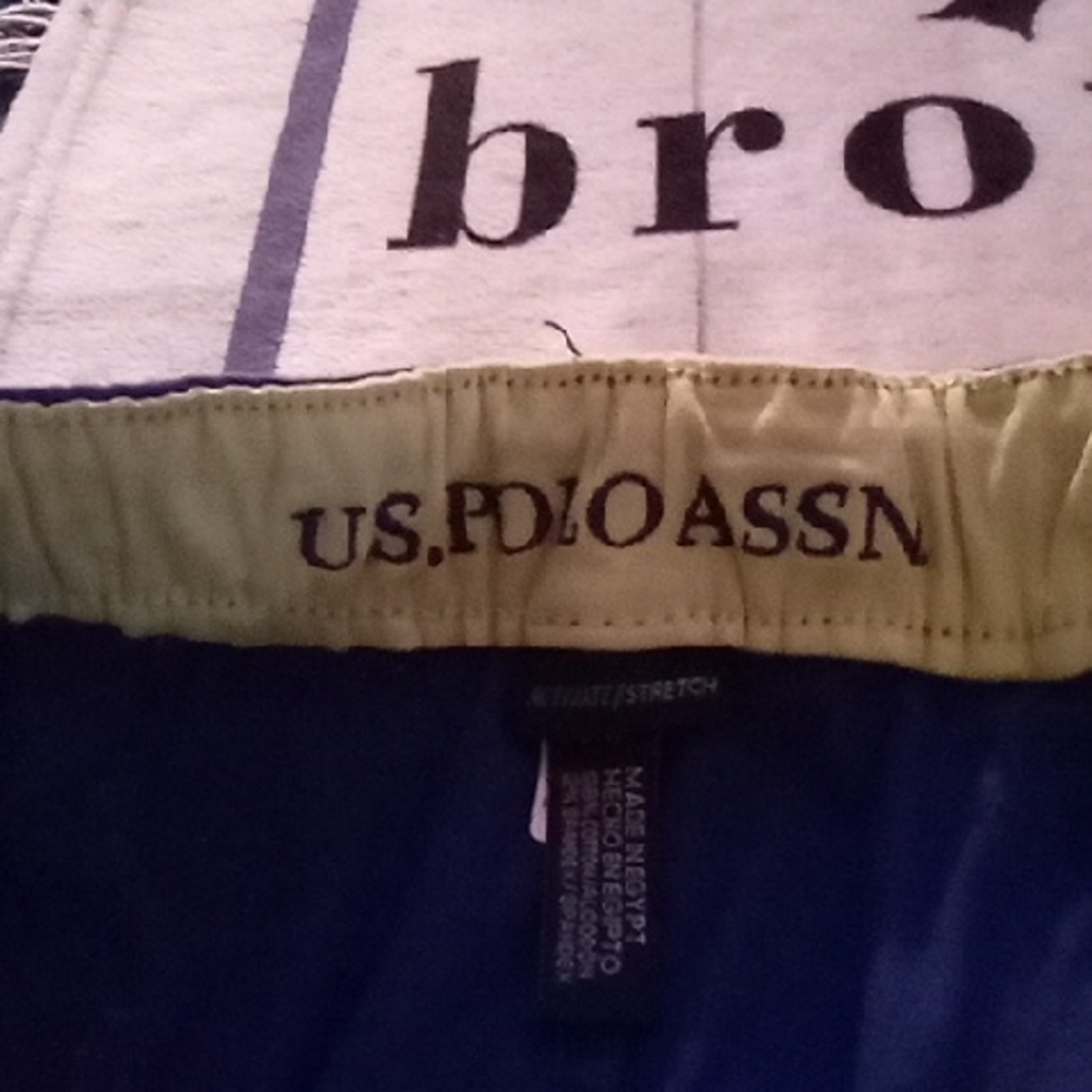 U.S. Polo Assn. Navy Blue Pants with Yellow Waistband - Picture 3 of 5